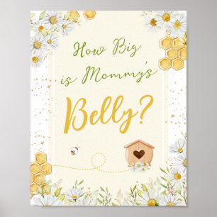 Mammie Belly Guessing Game Bumblebee Baby shower Poster