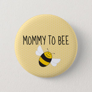 Mammie-bij-knop voor baby shower (moeder te worden ronde button 5,7 cm
