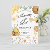 Mammie bijen babyshower uitnodiging (Staand voorkant)