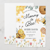 Mammie bijen babyshower uitnodiging (Voorkant / Achterkant)