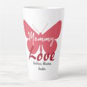 Mammie Butterfly mam Names Personalized Customized Latte Mok (Voorkant)