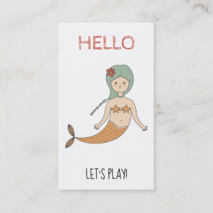 *~* Mammie Card - Play Date Card HALLO Mermaid Visitekaartje