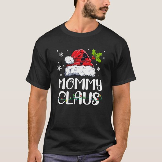 Mammie Claus Santa Funny Kerstmis Pajama Matching T-shirt (Voorkant)