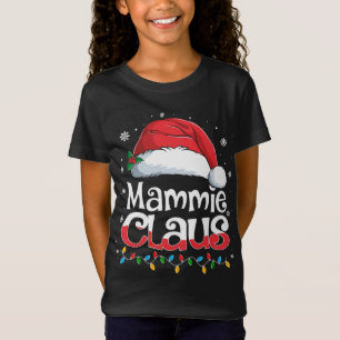 Mammie Claus Santa Hoed Familie Bijpassende Kerstm T-shirt