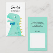 Mammie-contactkaart Cool Dinosaur Green Visitekaartje (Voorkant / Achterkant)
