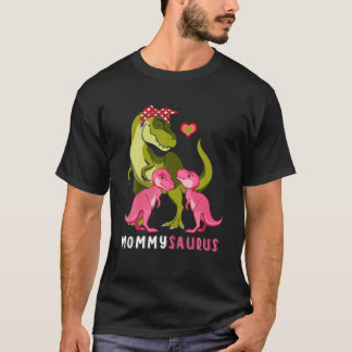 Mammie Dinosaur Funny 2 Twee Kinderen Mommysaurus T-shirt