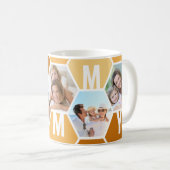 Mammie Editable 5 Foto 5 Letter Honeycomb Koffiemok (Voorkant rechts)