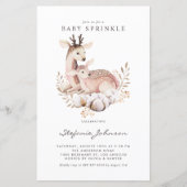 Mammie en Baby Deer Herfst Baby Sprinkle Invitatio (Voorkant)