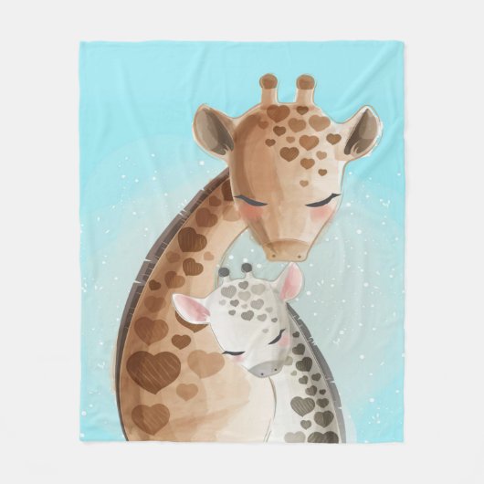 Mammie en Baby Giraffe Cute Baby Cute Idee Fleece Deken (Voorkant)