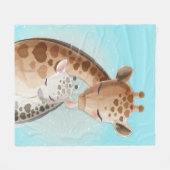 Mammie en Baby Giraffe Cute Baby Cute Idee Fleece Deken (Voorkant (Horizontaal))