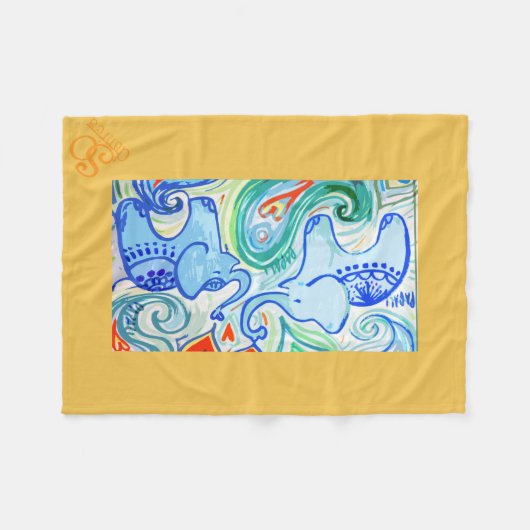 Mammie en Baby Indische olifant Blanket Fleece Deken (Voorkant (Horizontaal))
