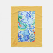 Mammie en Baby Indische olifant Blanket Fleece Deken (Voorkant)