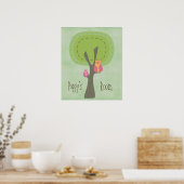 Mammie en Baby Owl Nursery Kinder Room Wall Poster (Keuken)