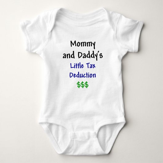 Mammie en dadys Little Tax Deduction Blue Romper (Voorkant)
