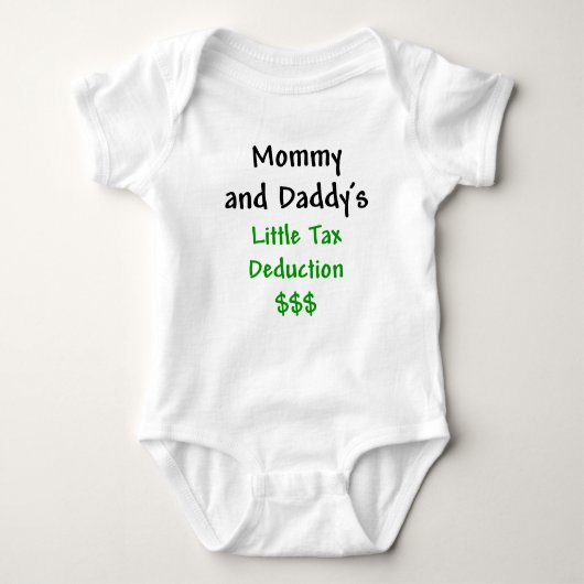 Mammie en dadys Little Tax Deduction Green Romper (Voorkant)