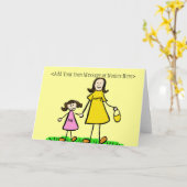 Mammie en ik Brunette Card (Bericht aanpassen) Kaart (Gele Bloem)