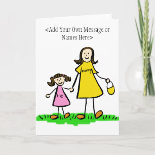 Mammie en ik Brunette Card (Bericht aanpassen) Kaart