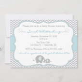 Mammie en ik Elephant Chevron Baby shower Uitnodig Kaart (Voorkant)