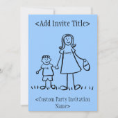 "Mammie en ik" Jongen Uitnodiging of nodigt (Voorkant)