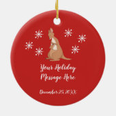 Mammie en ik Kangaroo met sneeuwvlokken Keramisch Ornament (Achterkant)