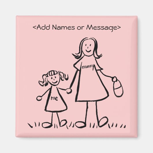 Mammie en mij - Aangepaste magneten voor moeder en (Voorkant)