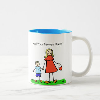Mammie en mij - Blond Little Boy Custom Mokken