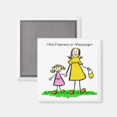 Mammie en mij - Moeder- en Dochterklapmutsen Magneet (Voorkant / Achterkant)