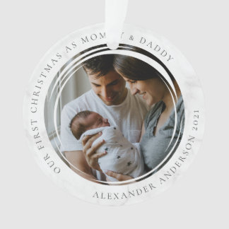 Mammie en papa Eerste Kerstfoto Keepslag Ornament
