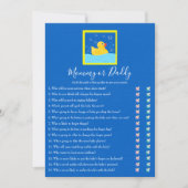 Mammie en papa Rubber Ducky Baby shower Game Kaart (Voorkant)