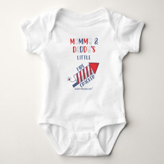 Mammie en papa's kleine Firecracker Romper (Voorkant)