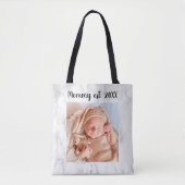 mammie Est Jaar marmer Foto Nieuwe Moeder Gift Tote Bag (Voorkant)