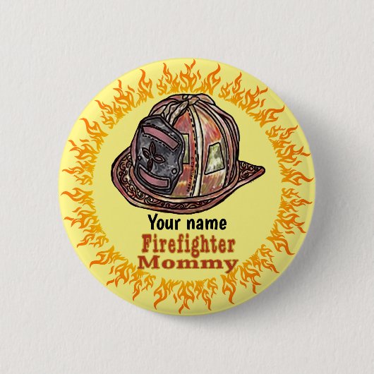 Mammie FireFighter Ronde Button 5,7 Cm (Voorkant)