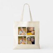 Mammie Floral Aangepaste Foto's Winkelen Canvas ta Tote Bag (Achterkant)