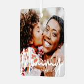 Mammie Foto kerstfeestdag Modern Elegant Metalen Ornament (Voorkant links)