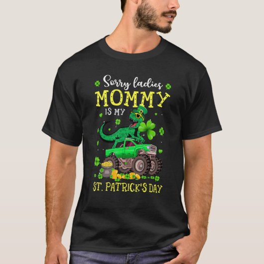 Mammie Funny Dinosaur Monster St Patricks Day Mann T-shirt (Voorkant)