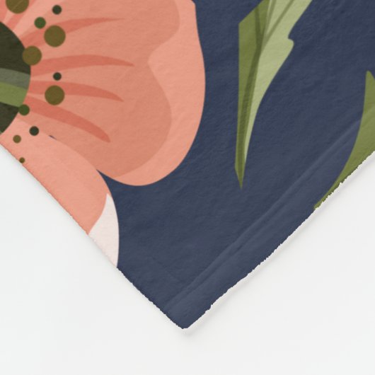 Mammie Gepersonaliseerd bloemenpatroon Fotocollage Fleece Deken (Hoek)