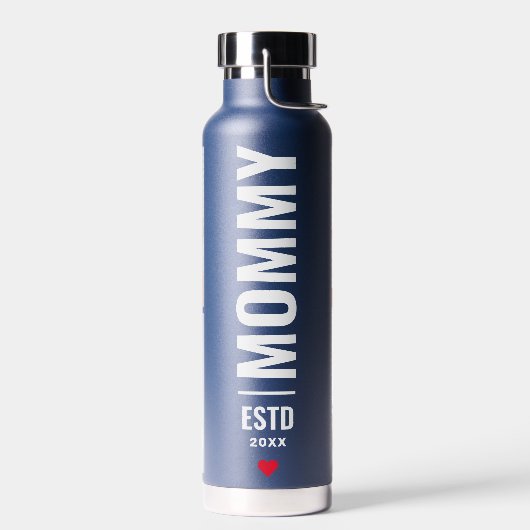 Mammie gevestigd | Aangepaste datum 4 Foto Trendy Waterfles (Links)