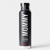 Mammie gevestigd | Aangepaste datum 4 Foto zwart Waterfles (Links)