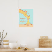 Mammie Giraffe en Baby Calf Nursery Room Decor Poster (Keuken)