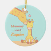 Mammie Giraffe en Calf Cute Personalized Ornament (Voorkant)