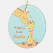 Mammie Giraffe en Calf Cute Personalized Ornament (Links)