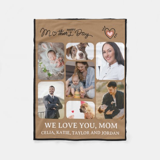 Mammie Herinneringen: 7-foto gepersonaliseerde fle Fleece Deken (Voorkant)