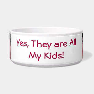 Mammie Hond bowls Ja, ze zijn allemaal mijn kinder Voerbakje