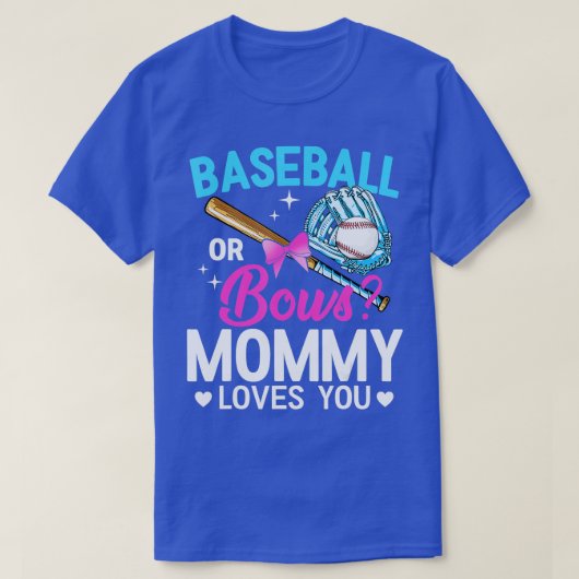 Mammie houdt van honkbal of bogen... t-shirt (Design voorkant)