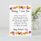 Mammie, ik hou van jou feestdagenkaart (Staand voorkant)