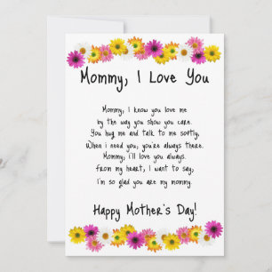 Mammie, ik hou van jou feestdagenkaart