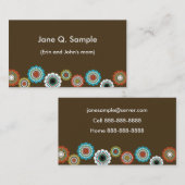 Mammie-informatiekaart in bruin contactkaartje (Voorkant / Achterkant)