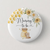 Mammie is beer voor zonnebloem ronde button 5,7 cm (Voorkant)