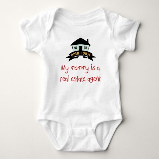 Mammie is een baby t-shirt van Real Estate Agent. (Voorkant)