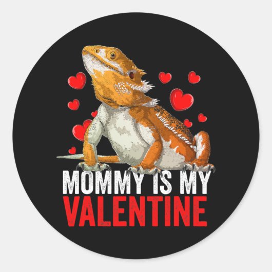 Mammie is mijn Valentijn met drakenredding Ronde Sticker (Voorkant)